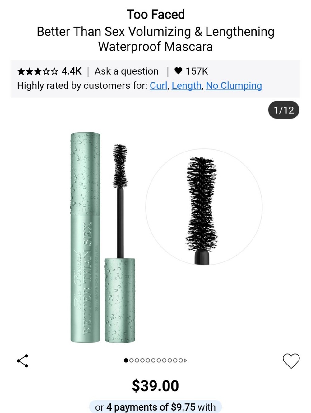 Too Faced Better Than Sex Mascara Waterproof